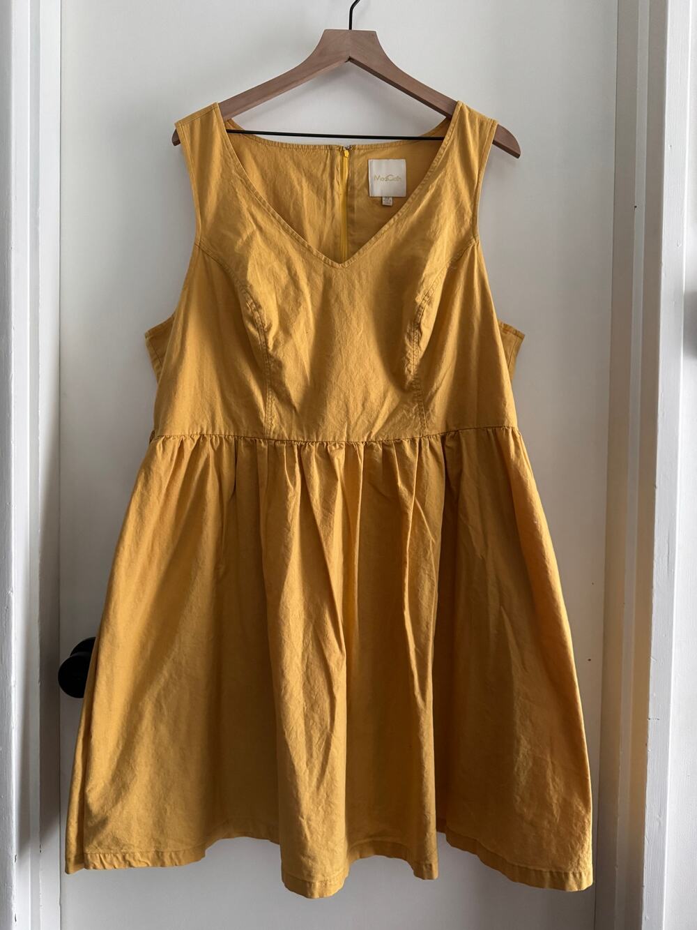 MODCLOTH yellow v-neck sleeveless dress - 2X